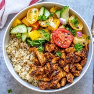 Poké bowl med kyckling shawarma